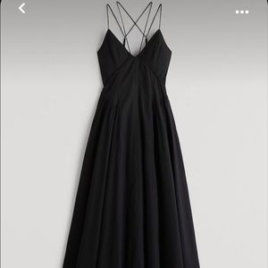 SOLD OUT VIRAL Strappy Plunge Corset Maxi Dress Abercrombie & Fitch Black Size M